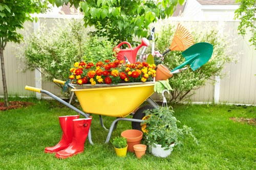Urban gardening specialists working on a Fitzrovia property